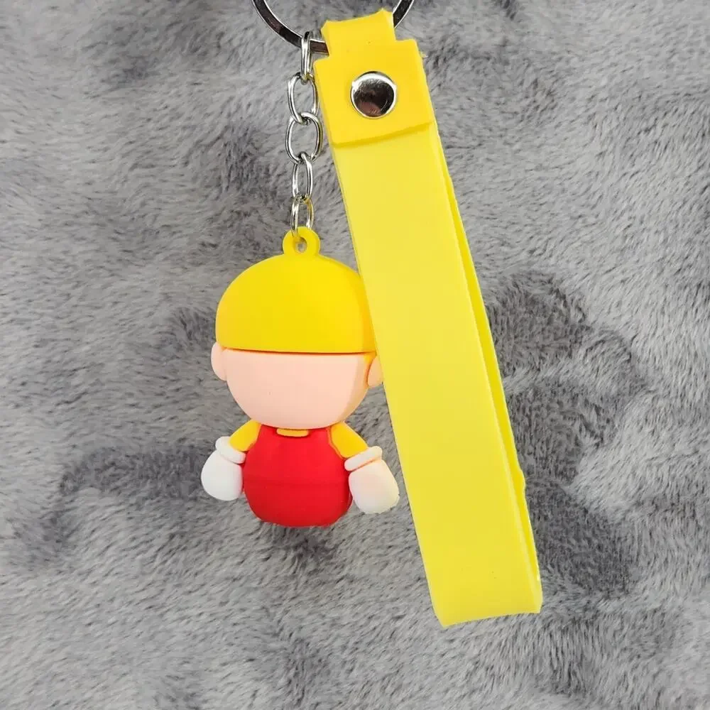 *NEW* Mario Super Mario 3D Figure Keychain & Strap Bag Charm PVC/Silicone Yellow